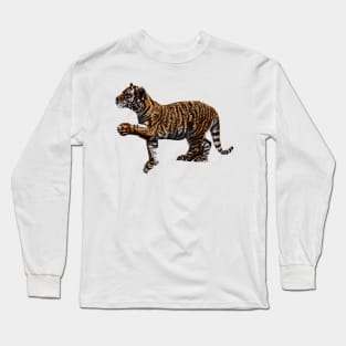 Amur tiger cub illustration Long Sleeve T-Shirt